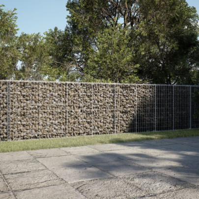 Coș gabion cu capac - 400x100x100 cm - fier galvanizat