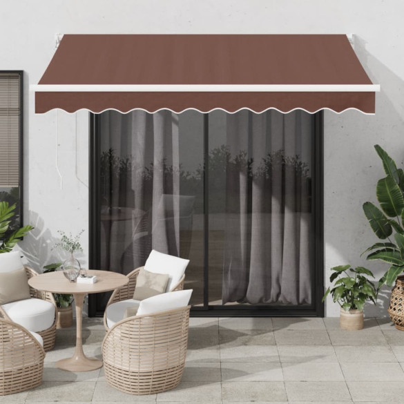 Copertină retractabilă manual - maro - 300x250 cm