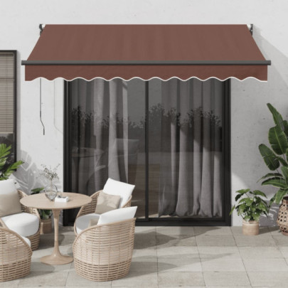 Copertină retractabilă manual - maro - 300x250 cm