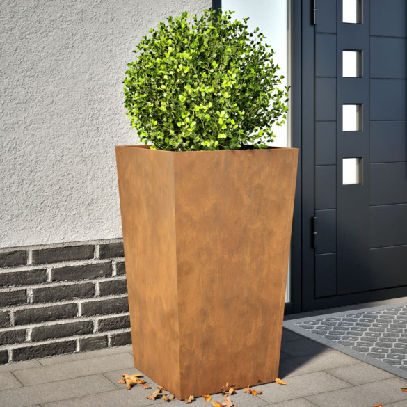 Jardiniere grădină - 2 buc. - 45x45x75 cm - oțel corten