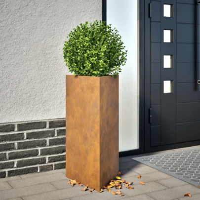 Jardiniere grădină - 2 buc. 40x34,5x70 cm oțel corten triunghi