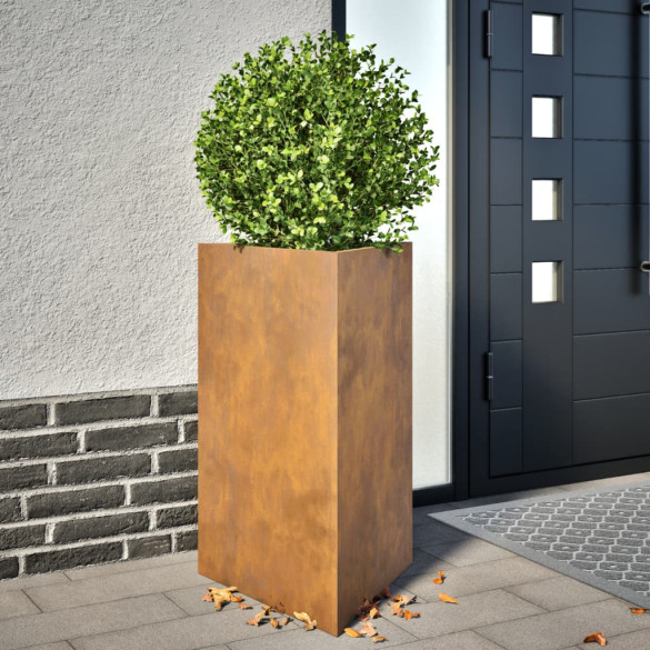 Jardiniere grădină - 2 buc. - 50x43x75 cm - oțel corten - triunghi