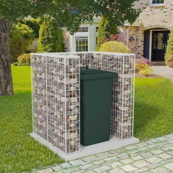 Gabion unic îngrădire pubelă - oțel - 110 x 100 x 120 cm