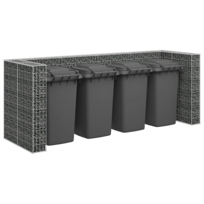 Perete gabion pentru pubele - 320x100x120 cm - oțel galvanizat