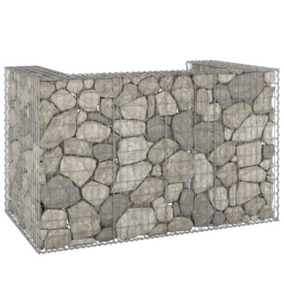 Perete gabion pentru pubele - 180x100x110 cm - oțel galvanizat