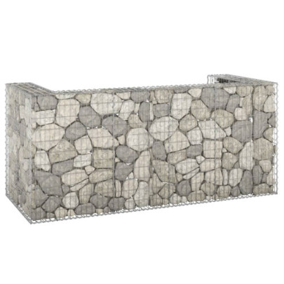 Perete gabion pentru pubele - 254x100x110 cm - oțel galvanizat