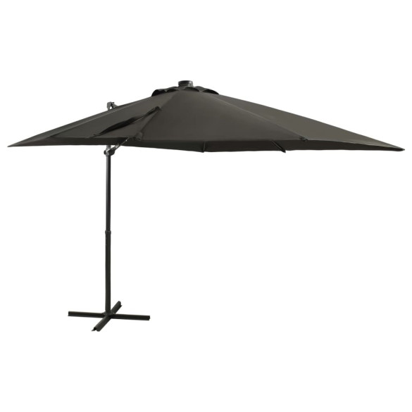 Umbrelă în consolă cu stâlp și LED-uri - antracit - 250 cm