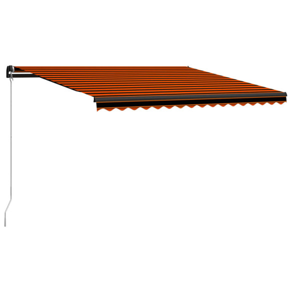 Copertină retractabilă manual - portocaliu & maro - 450x300 cm