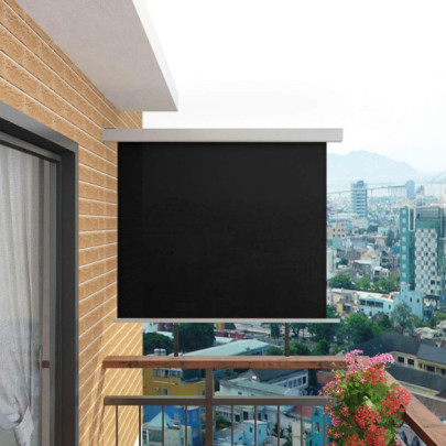 Copertină laterală multifuncțională balcon - negru - 150x200 cm