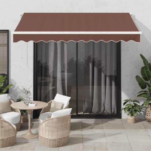 Copertina retractabilă automat cu LED - maro - 300x250 cm