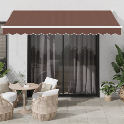 Copertină retractabilă manual - maro - 350x250 cm