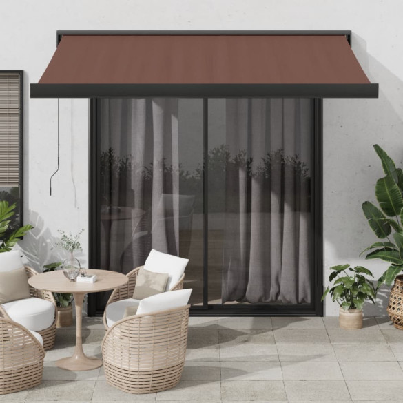 Copertină retractabilă manual - maro - 300x250 cm