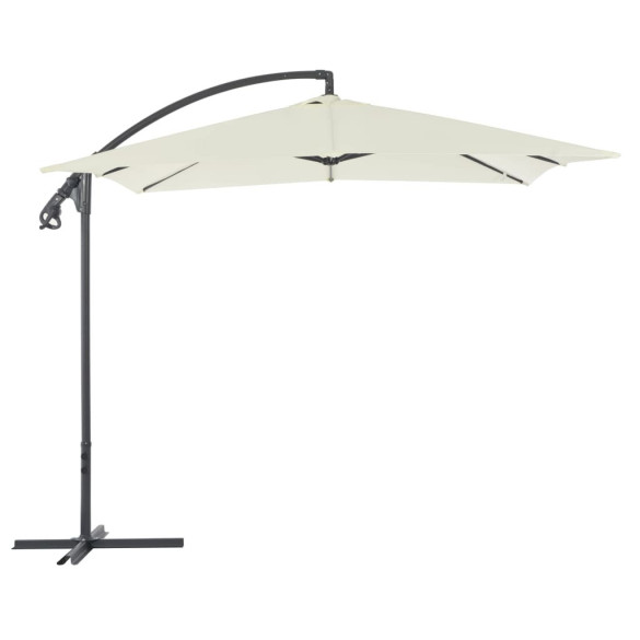 Umbrelă suspendată cu stâlp din oțel - nisipiu - 250 x 250 cm