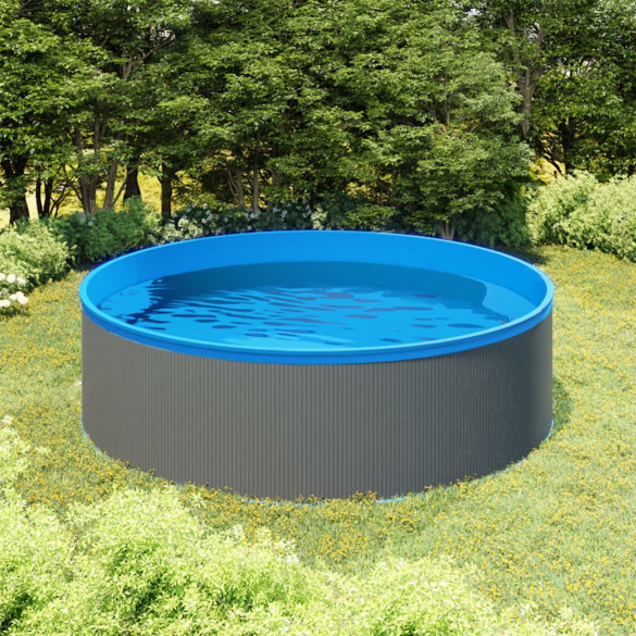 Piscină cu valuri - skimmer suspendat cu pompă - gri - 350x90 cm