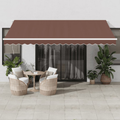 Copertină retractabilă manual - maro - 450x300 cm