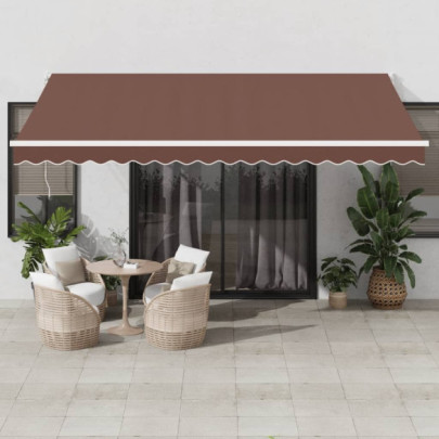 Copertină retractabilă manual - maro - 450x300 cm