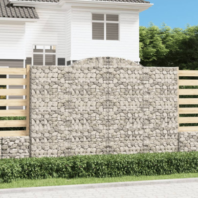 Coșuri gabion arcuite - 2 buc. 300x30x200/220 cm fier galvanizat