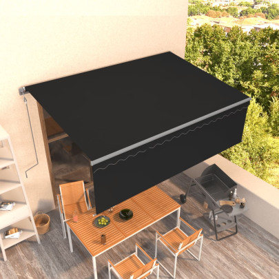 Copertină retractabilă automat cu stor - antracit - 4x3 m