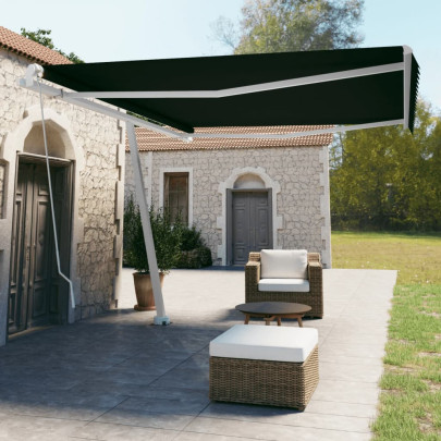 Copertină autonomă retractabilă manual - antracit - 450x350 cm