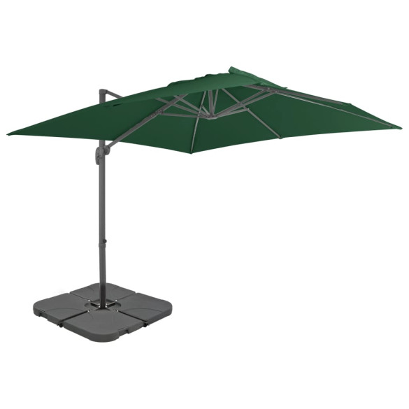 Umbrelă de soare de grădină - bază portabilă - verde