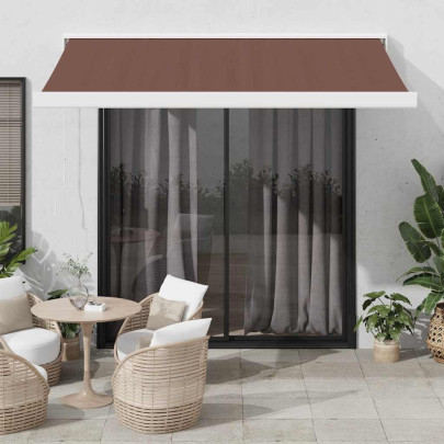 Copertină retractabilă manual - maro - 350x250 cm