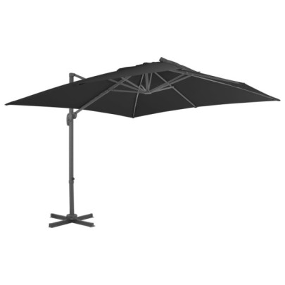 Umbrelă în consolă cu stâlp din aluminiu - 300x300 cm - antracit