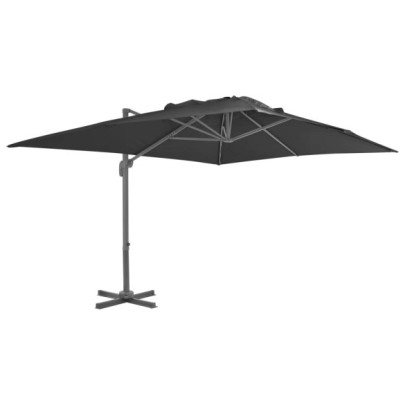 Umbrelă în consolă cu stâlp din aluminiu - 400x300 cm - antracit