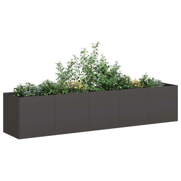 Jardinier negru 200x40x40 cm Oțel laminat la rece