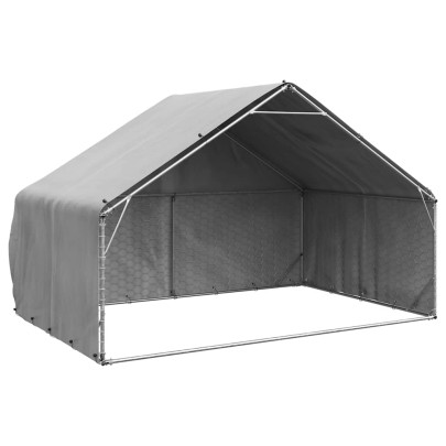 Canisa de exterior cu capac 3x2x1,9 m otel galvanizat