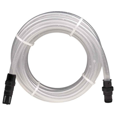 Furtun de aspirație cu conectori PVC transparent 1" 10 m PVC