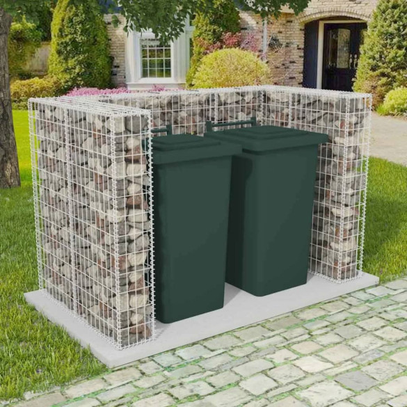 Gabion dublu îngrădire pubelă - oțel - 180 x 100 x 120 cm