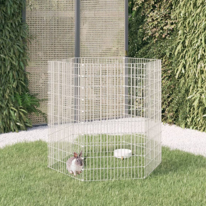 Adăpost pentru animale cu 6 panouri - 54x100 cm - fier galvanizat