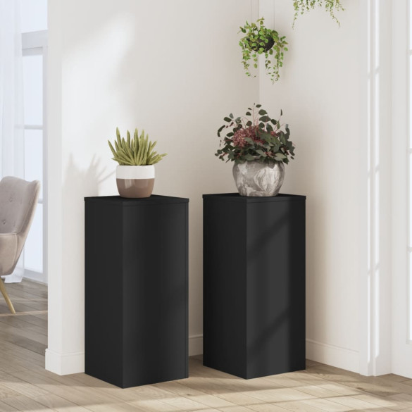 Suporturi de plante - 2 buc. - negru - 30x30x70 cm - lemn prelucrat