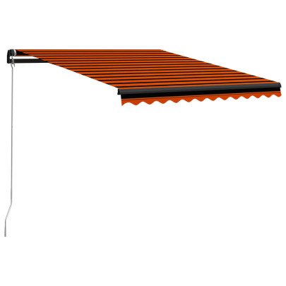 Copertină retractabilă manual - portocaliu/maro - 300 x 250 cm