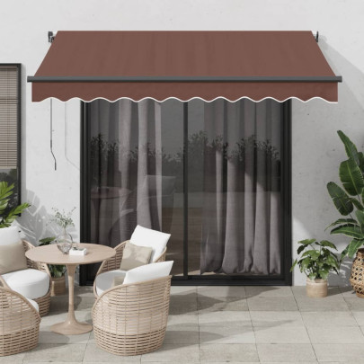 Copertină retractabilă manual - maro - 300x250 cm