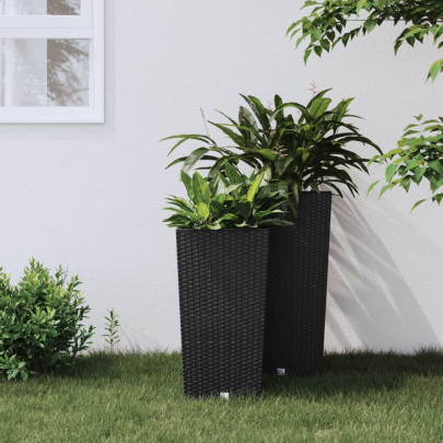 Jardinieră cu interior detașabil antracit 11 / 26,5 L PP ratan
