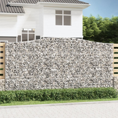 Coșuri gabion arcuite 2 buc. 400x30x200/220 cm fier galvanizat