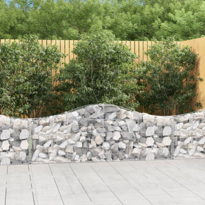 Coșuri gabion arcuite 14 buc - 200x30x60/80 cm - fier galvanizat