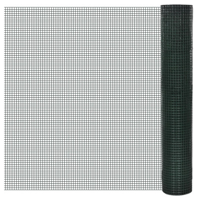 Plasă de sârmă găini - verde - 25 x 1 m - oțel galvanizat cu PVC