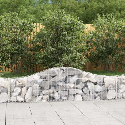 Coșuri gabion arcuite 15 buc - 200x30x40/60 cm - fier galvanizat