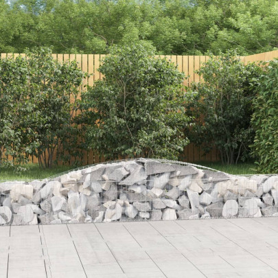 Coșuri gabion arcuite 15 buc - 400x30x40/60 cm - fier galvanizat