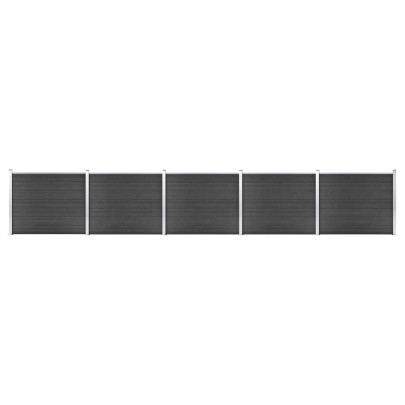 Set panouri gard - 872x146 cm - gri - WPC