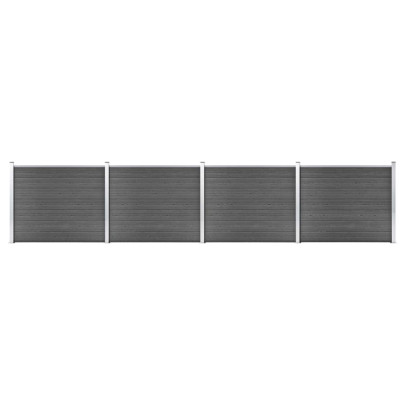 Set panouri gard - 699x146 cm - negru - WPC