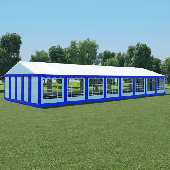 Pavilion de grădină - albastru și alb - 6 x 16 m - PVC