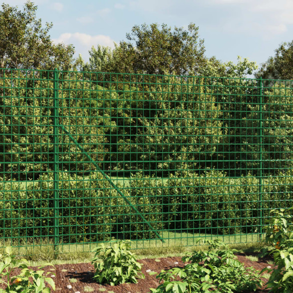 Gard plasă de sârmă - verde - 1,4x10 m - oțel galvanizat