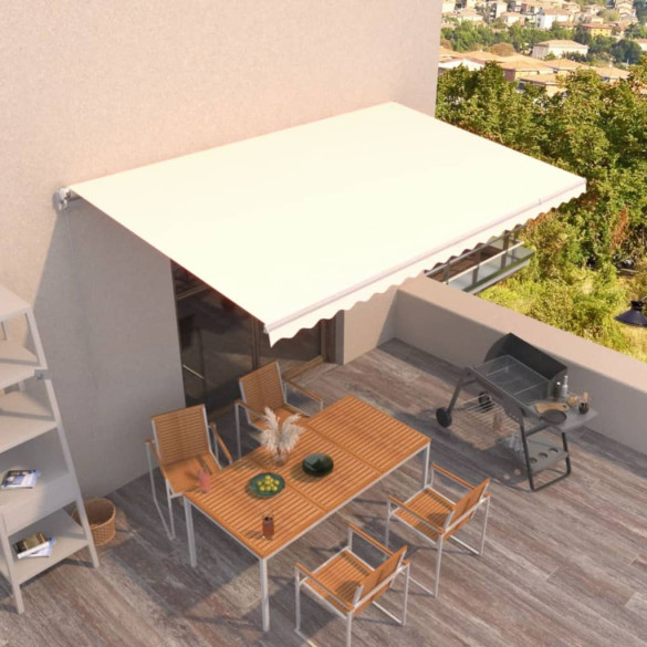 Copertină retractabilă manual - crem - 500x350 cm