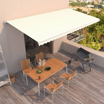 Copertină retractabilă manual - crem - 600x350 cm