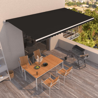 Copertină retractabilă manual - antracit - 600x350 cm