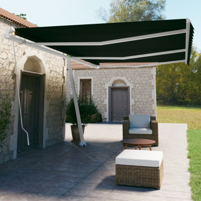 Copertină autonomă retractabilă manual - antracit - 600x350 cm