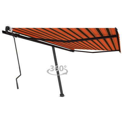 Copertină autonomă retractabil manual portocaliu/maro 450x300cm